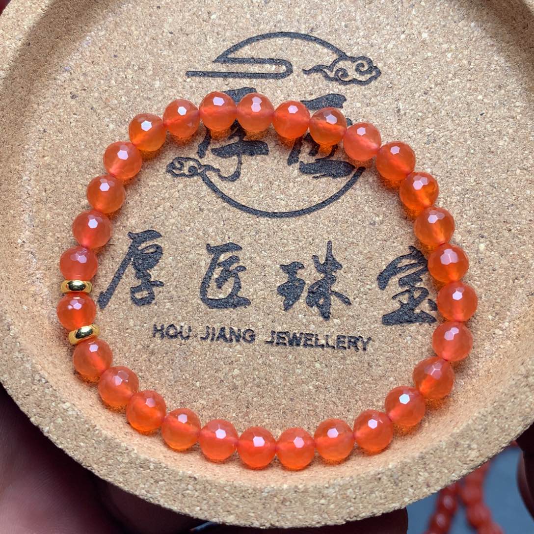 南红玛瑙1未镶嵌冰红切面单圈