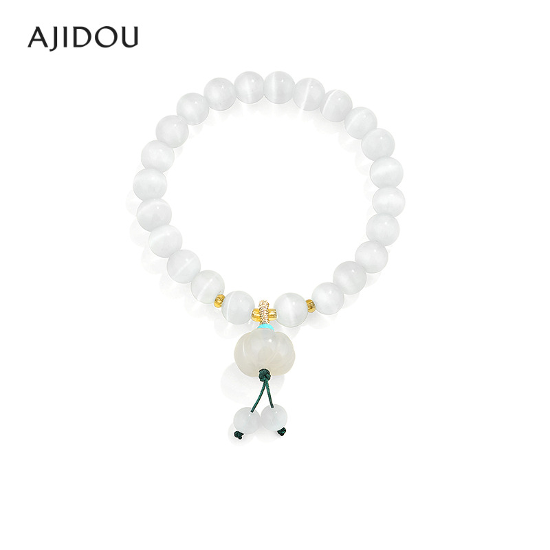 AJIDOU阿吉豆时尚国风玛瑙手链2025新款复古手串【GM】