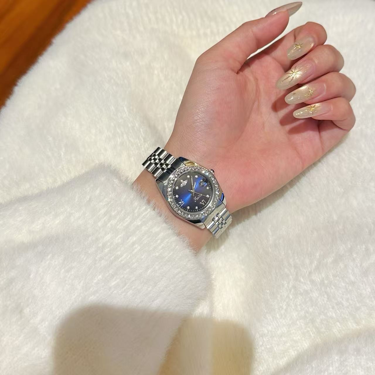 铜合金手链 佳佳（P6）女款土星宝石蓝色钢带手链