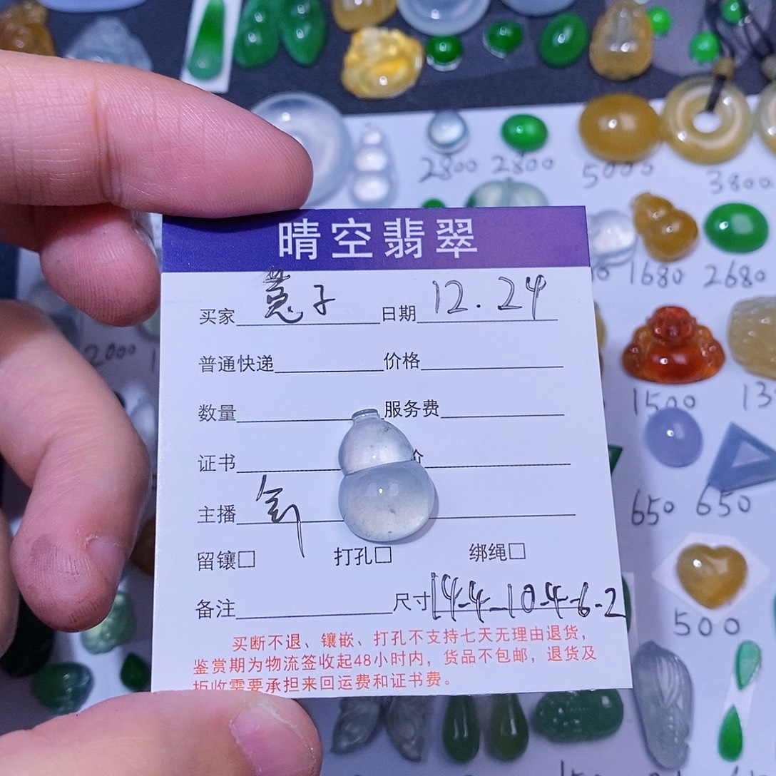 菟***˖翡翠未镶嵌颈饰冰葫芦