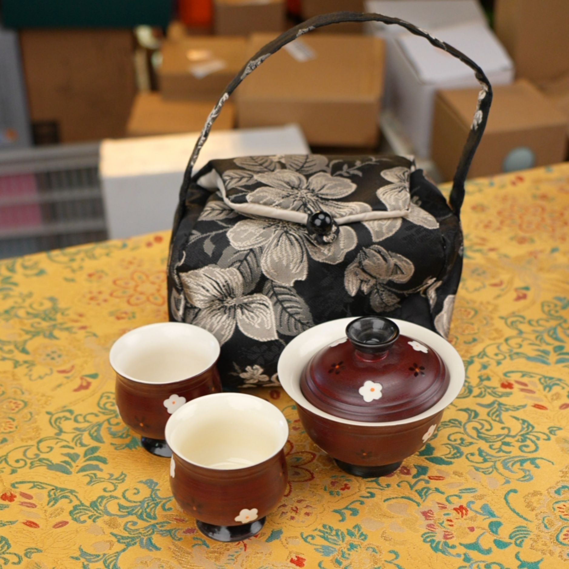 苏打釉山楂红元宝盖碗泡茶小套装 A10700 A10705 A13539