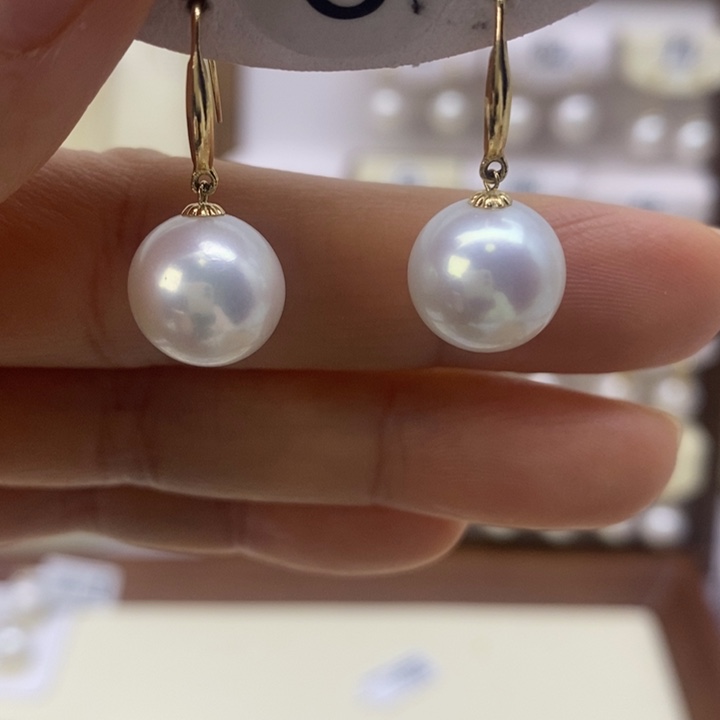 耳饰淡水珍珠18K金镶嵌