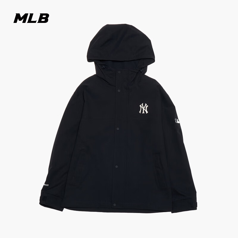 MLB官方柔和机能男女情侣纯色小logo连帽夹克外套25新款3AWJB0151