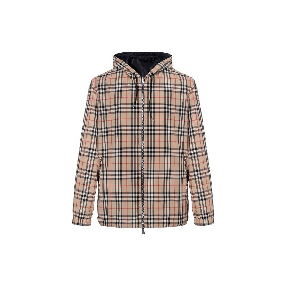 全新未使用 BURBERRY/博柏利 Vintage经典 双面两穿格纹拉链 夹克