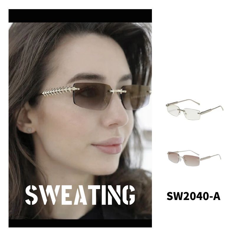 「SWEATING」无框椭圆框时尚蛇骨设计防蓝光素颜镜