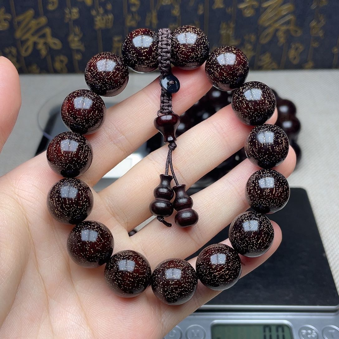 檀香紫檀（小叶紫檀）1.5 15颗 高油密 爆满金星