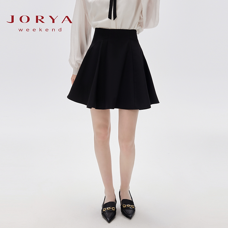 卓雅周末秋新款高腰百搭短款伞形半身裙EJEJWDCM06