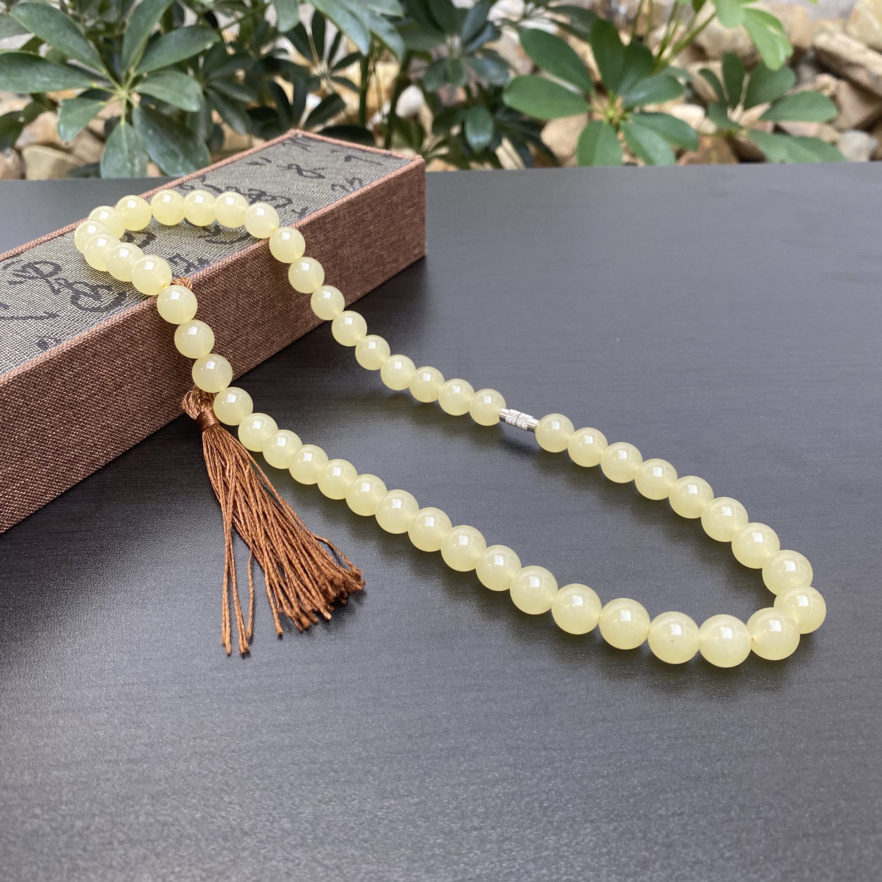 A854冰黄国风10mm妈妈项链