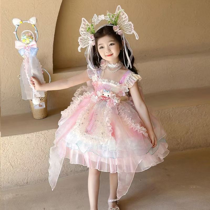 秋季夏季纱裙卡通风演出服Lolita公主裙美乐蒂女童连衣裙女童礼服