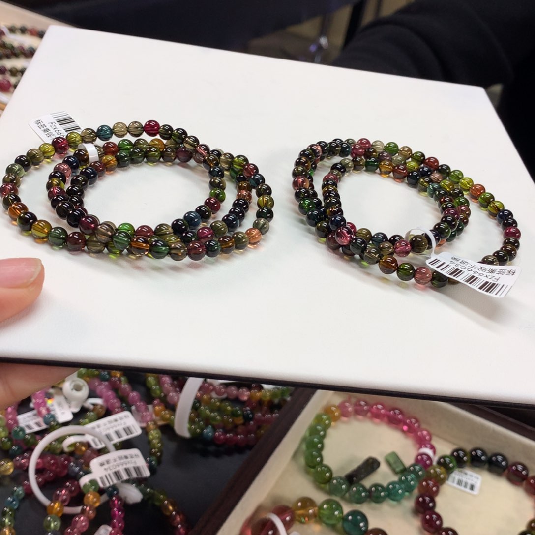 碧玺手链未镶嵌多样性发其一条5.5毫米左右