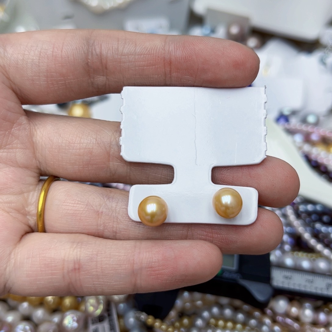 淡水珍珠耳饰银S925镶嵌