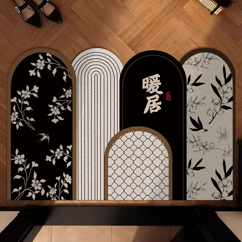 复古风PVC丝圈入户门易打理可裁剪玄关刮土蹭泥加厚耐脏耐磨地垫