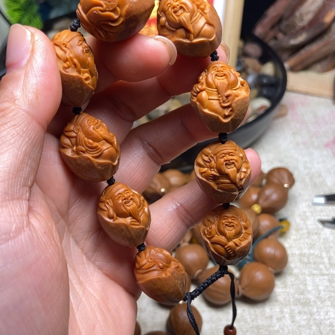 橄榄核手串/手链包衣财神