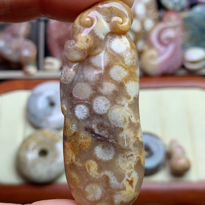 硅化珊瑚（珊瑚玉）颈饰未镶嵌