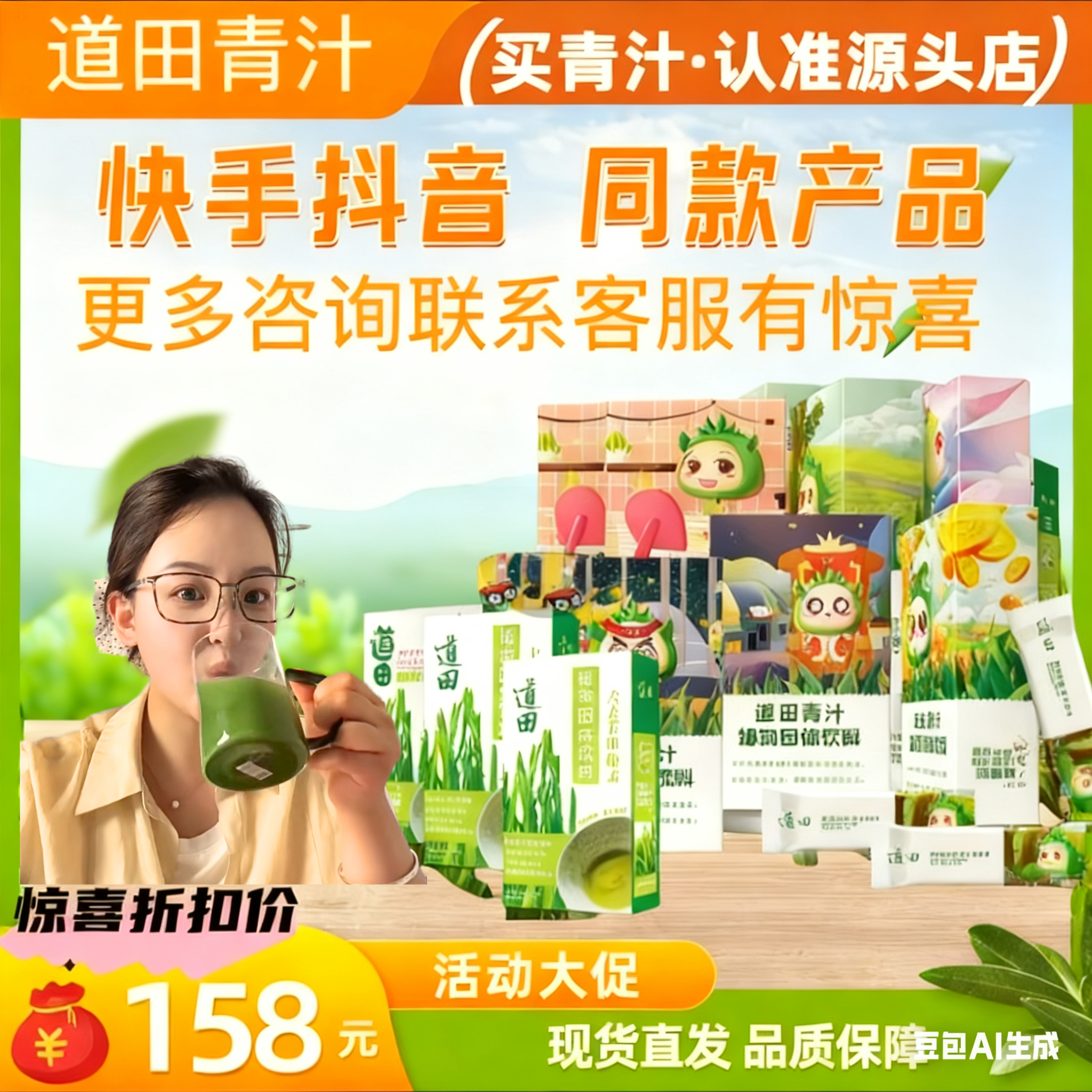 【小满推荐喝1个月】大麦若叶青汁冻干粉营养健康冲泡方便可代餐