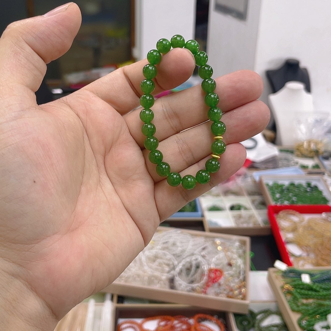 手链未镶嵌和田玉（碧玉）