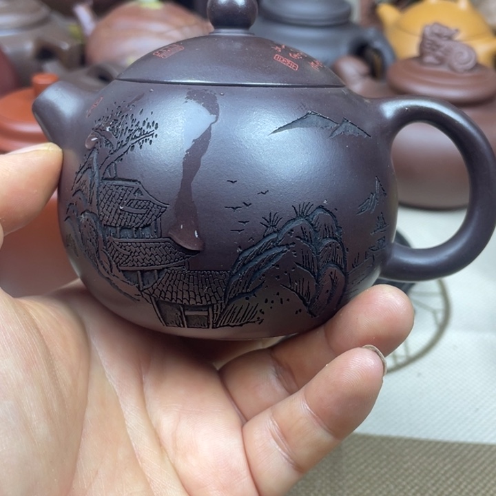 紫砂茶壶紫砂壶赤龙血砂西施220cc