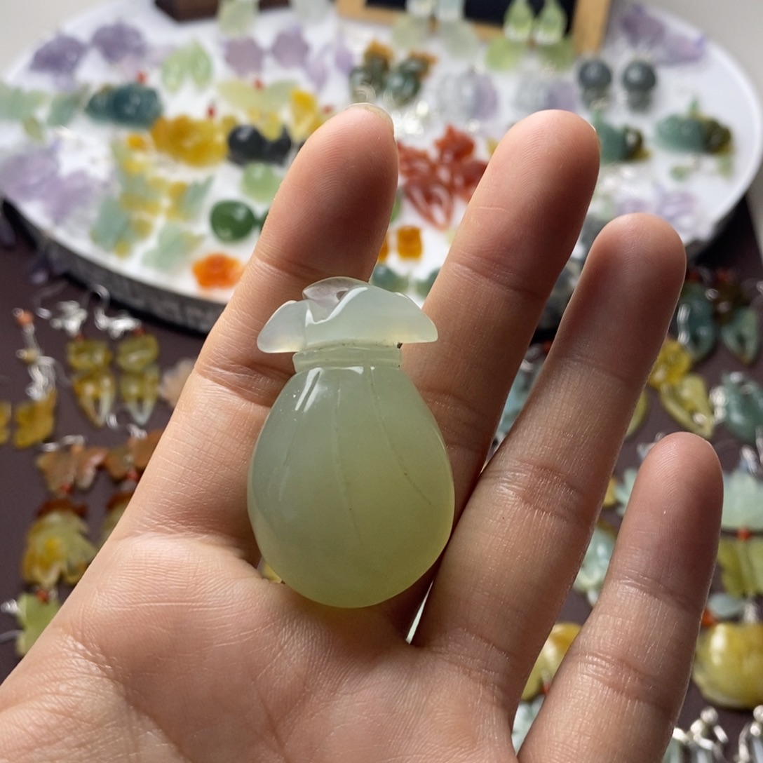 蛇纹石玉合金耳饰/颈饰