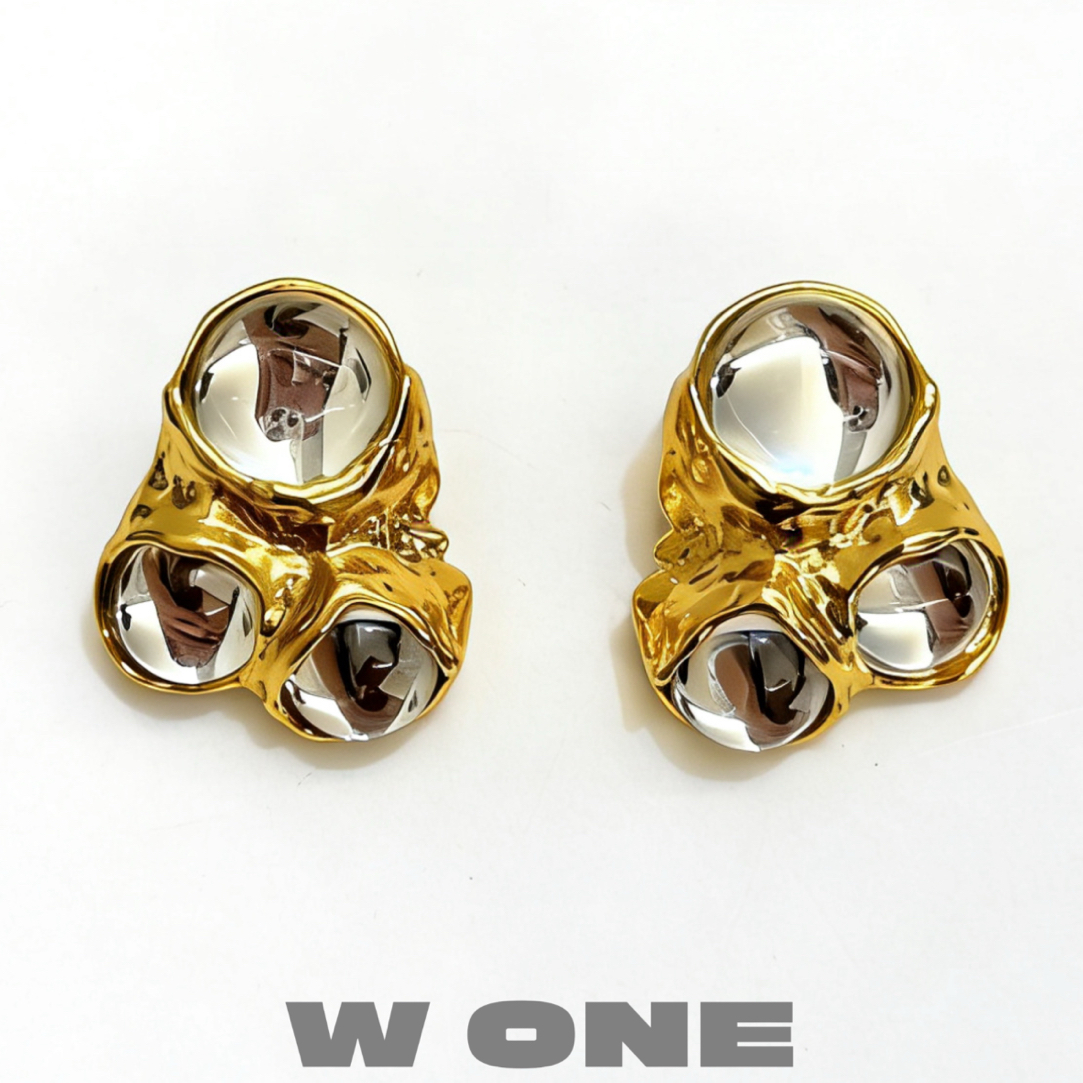 铜合金莫桑石耳饰 【W ONE】小众设计感树林透石耳夹