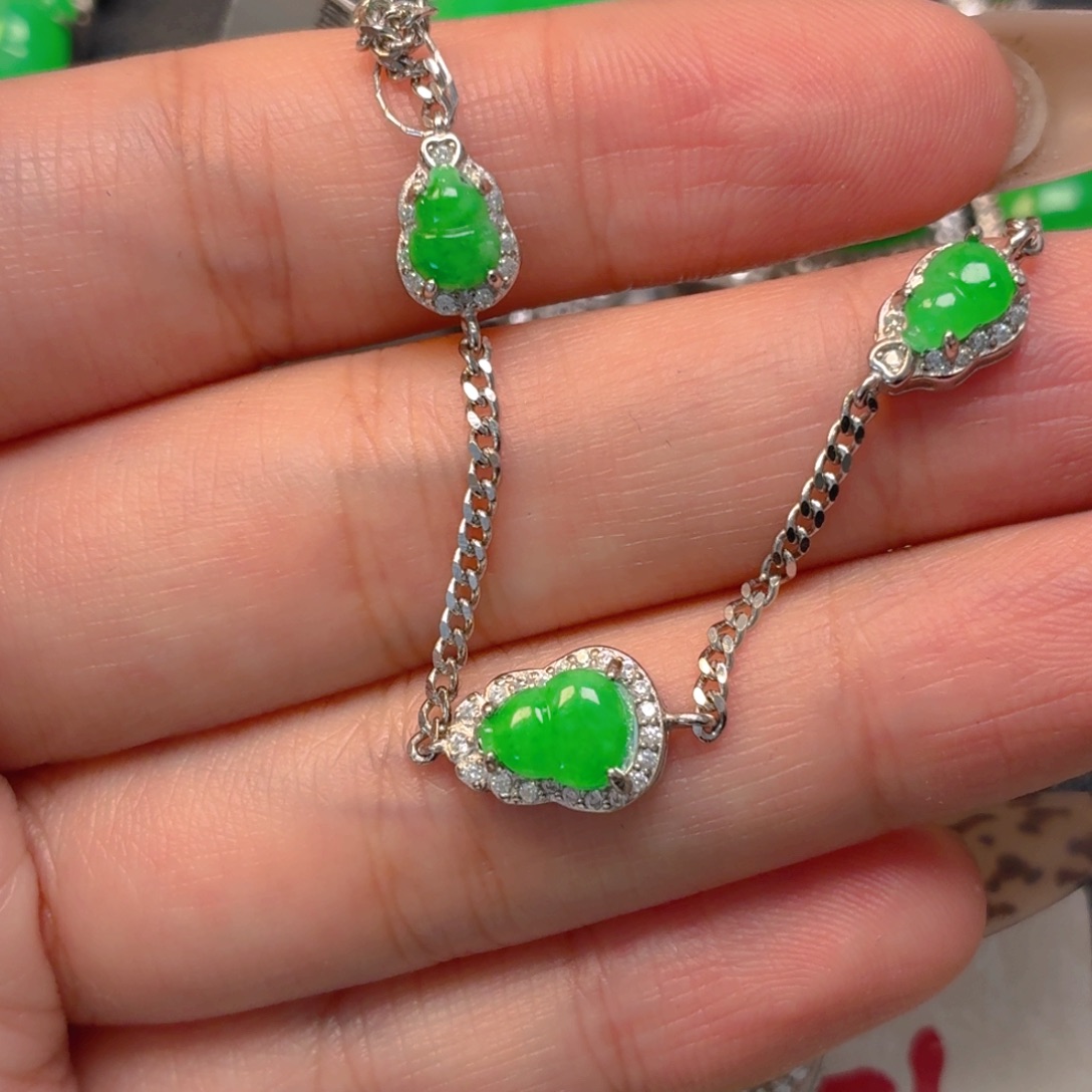 翡翠银S925镶嵌吊坠(不含链)