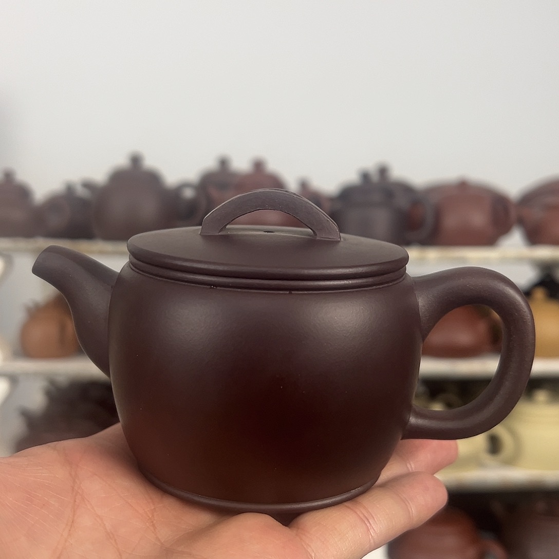 紫砂茶壶80目紫泥汉瓦