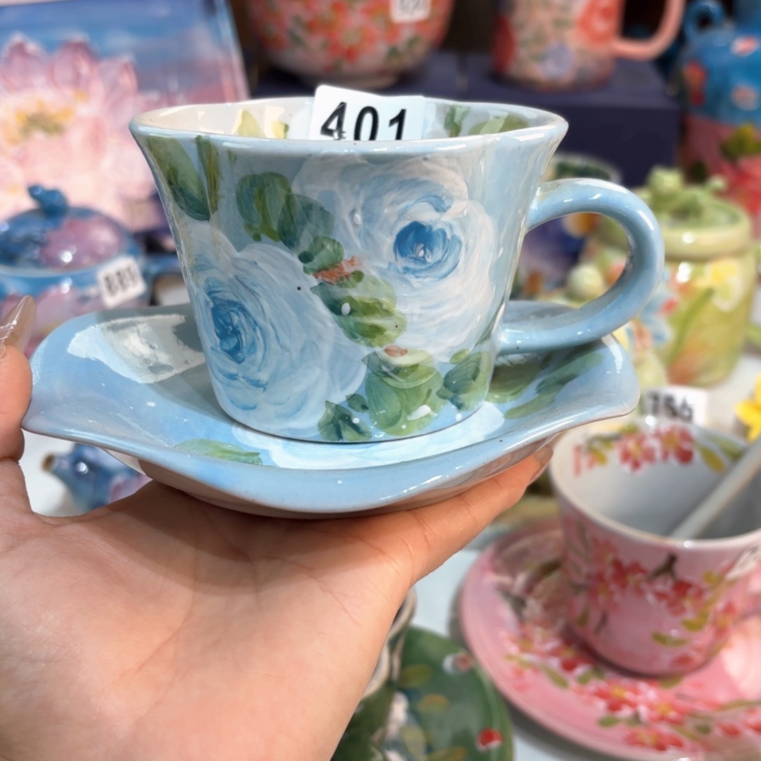 景德镇手绘高温釉下彩陶瓷茶具