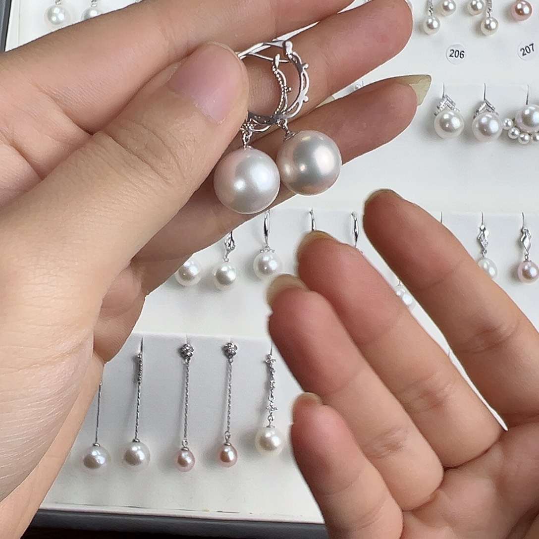 睡****淡水珍珠耳饰银S925镶嵌