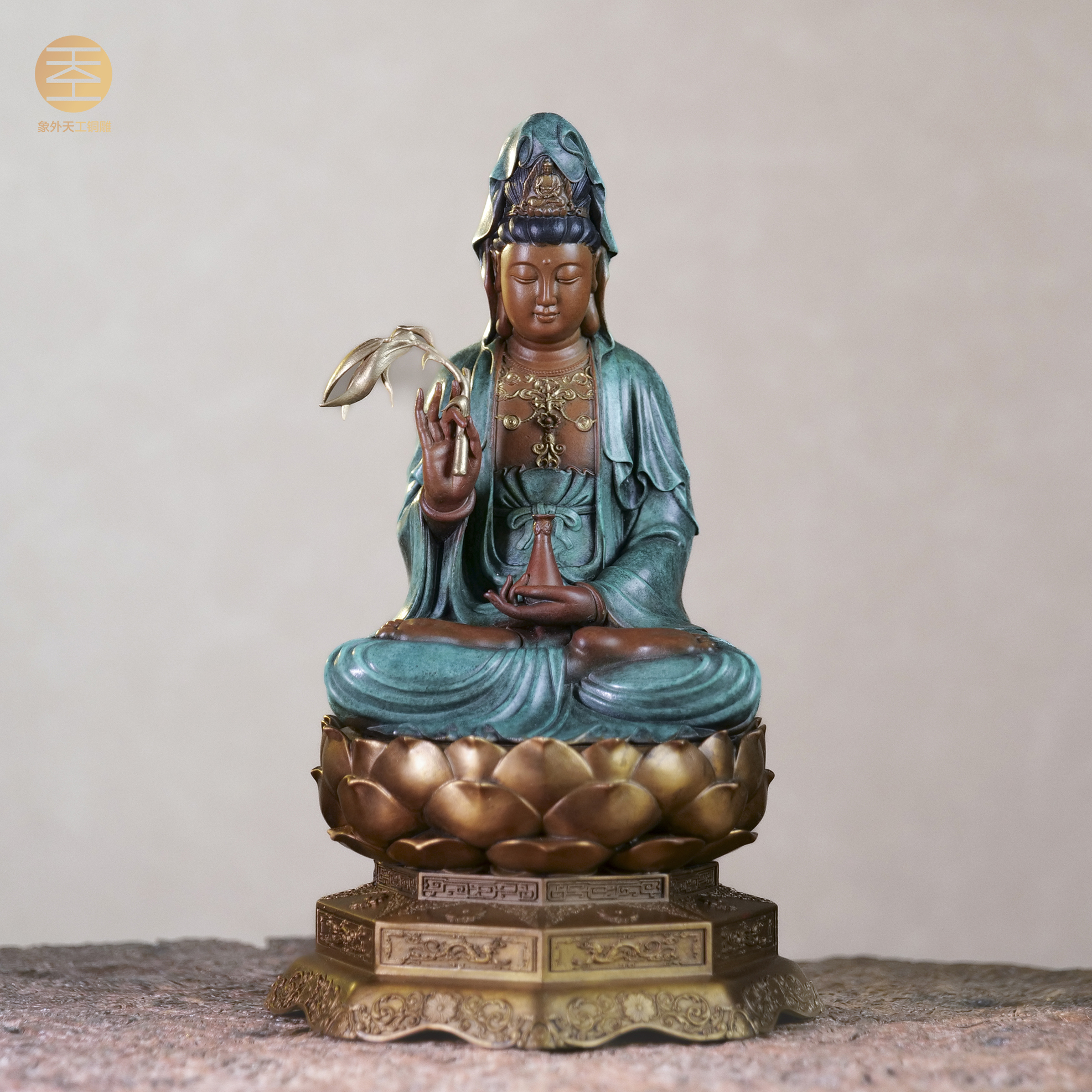 坐莲观音 全铜材质 雕塑摆件