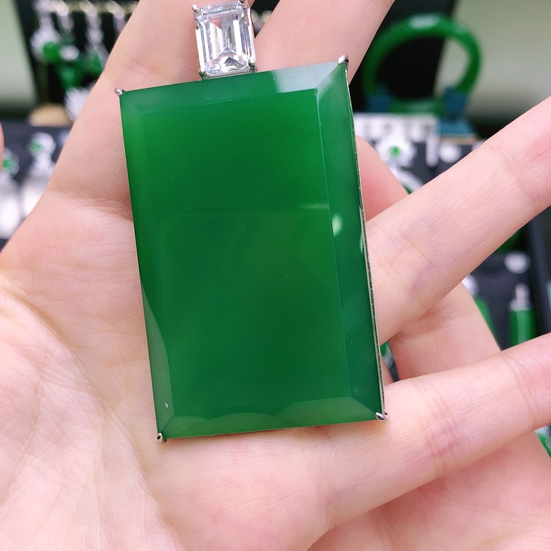 玛瑙/玉髓吊坠银S925镶嵌