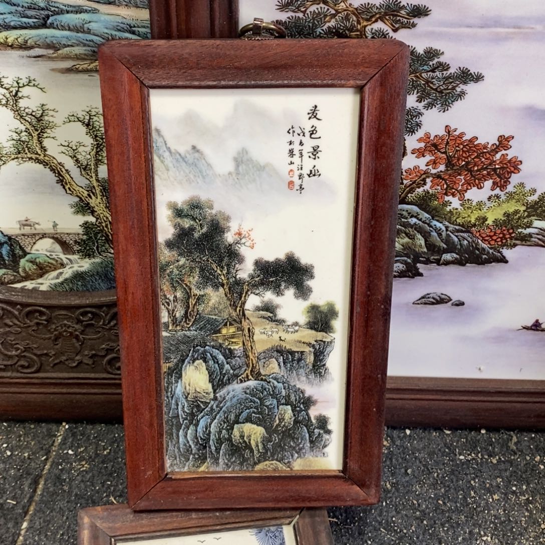 瓷片28*16*1景德镇瓷板画柴窑烧制