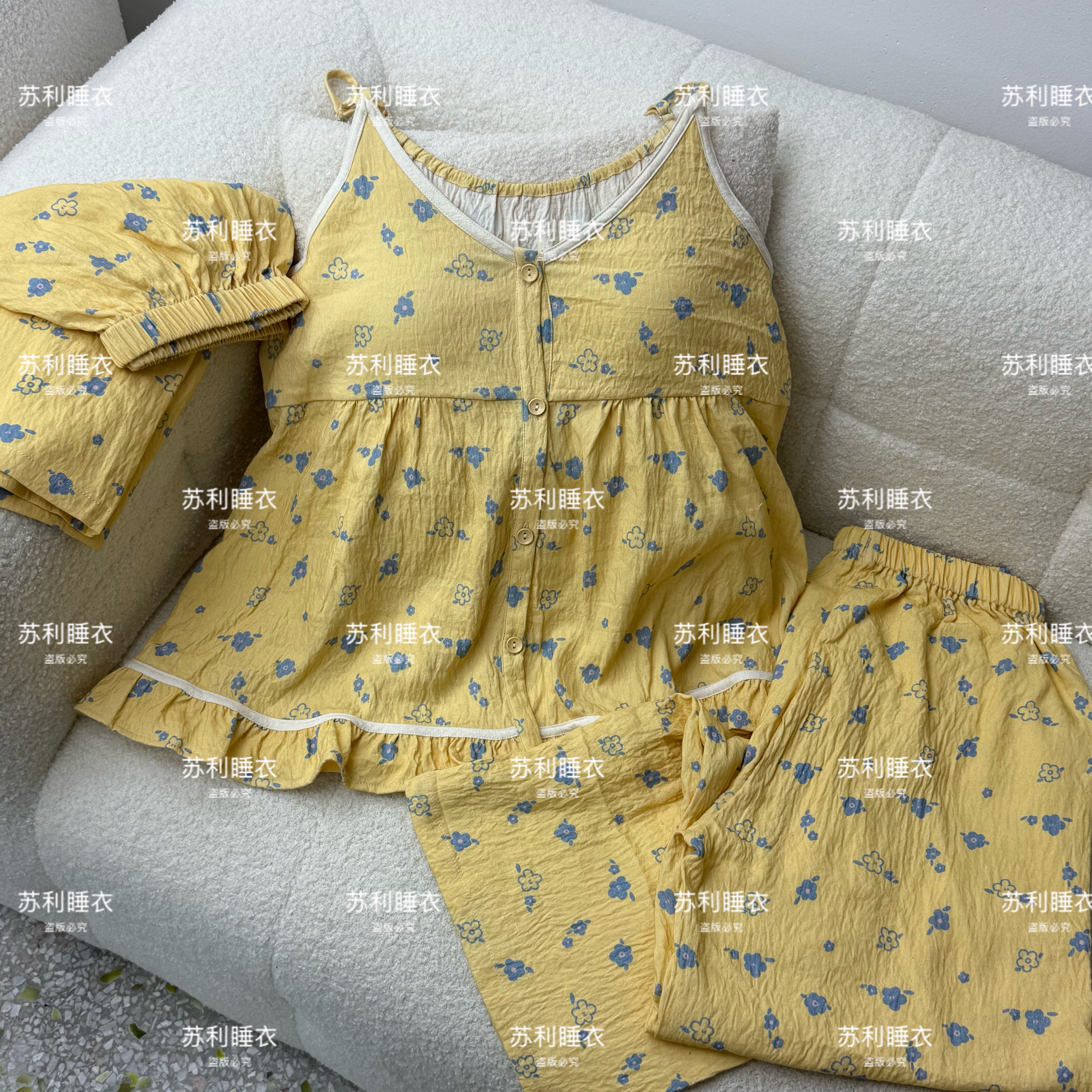 【S12】3件套带胸垫，夏季新款睡衣新款来袭