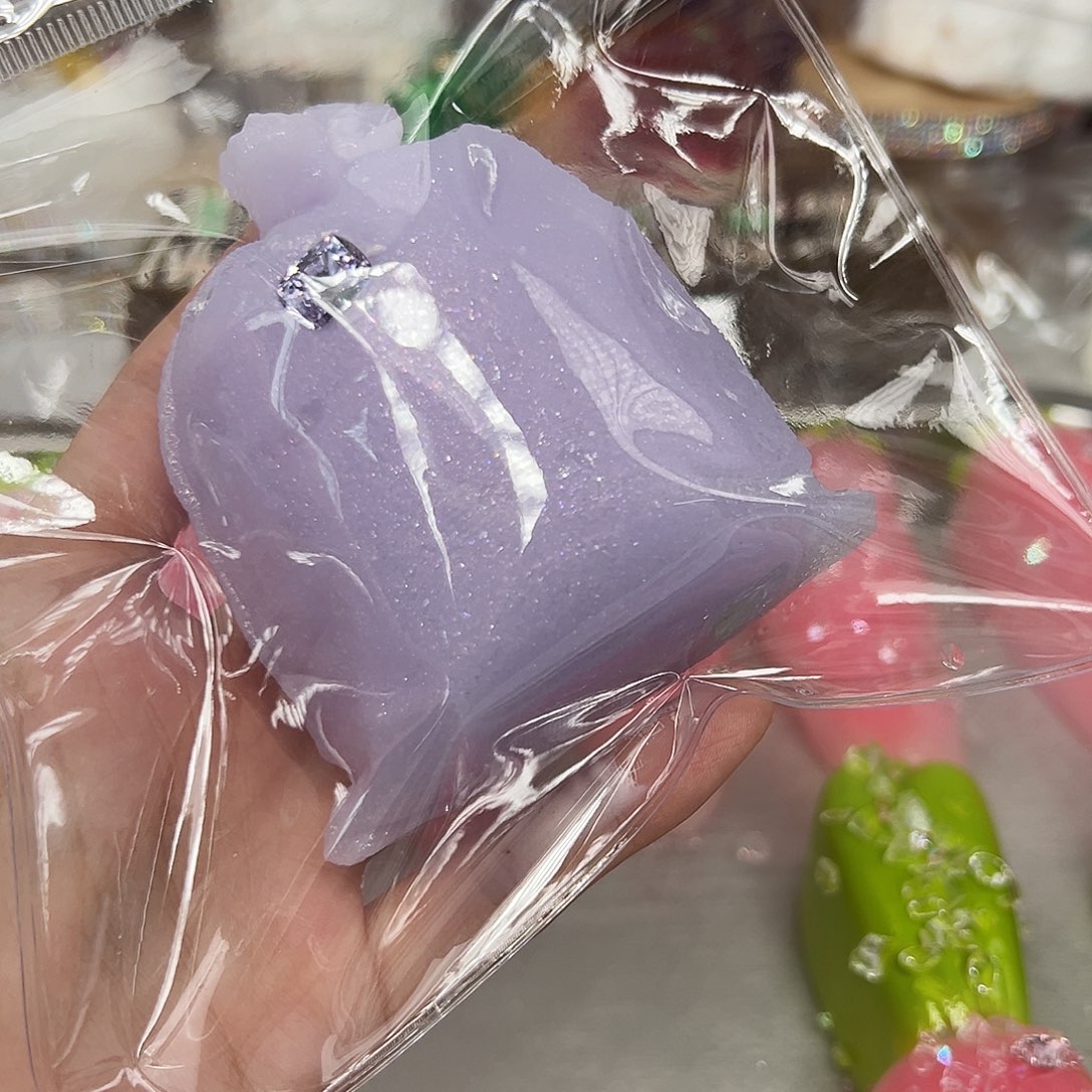 硅胶夜光鎏金紫麻袋175g