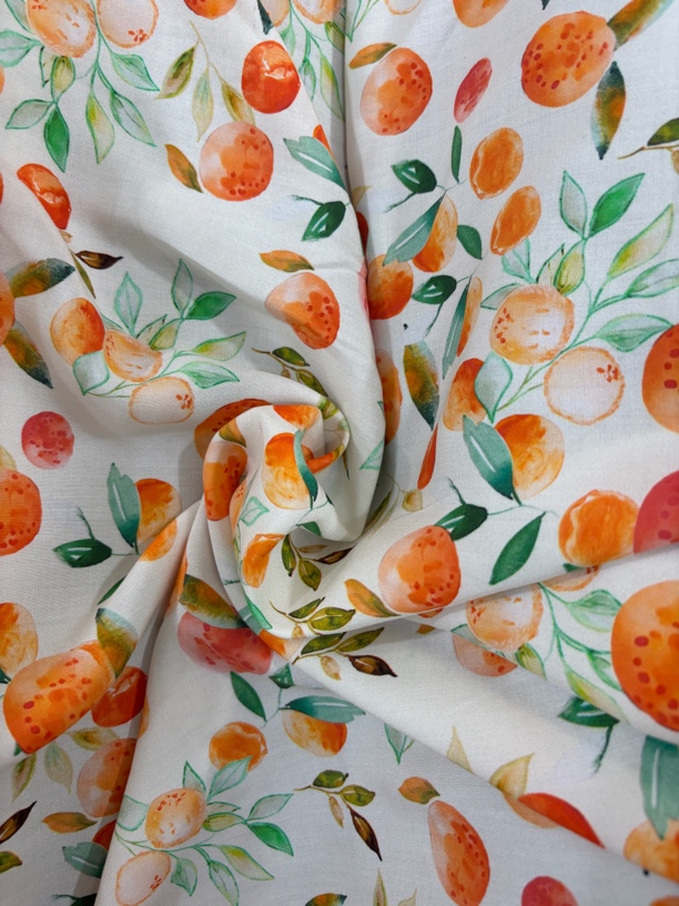 【晓萍推荐】5D数码高密工艺棉绸  橘夏