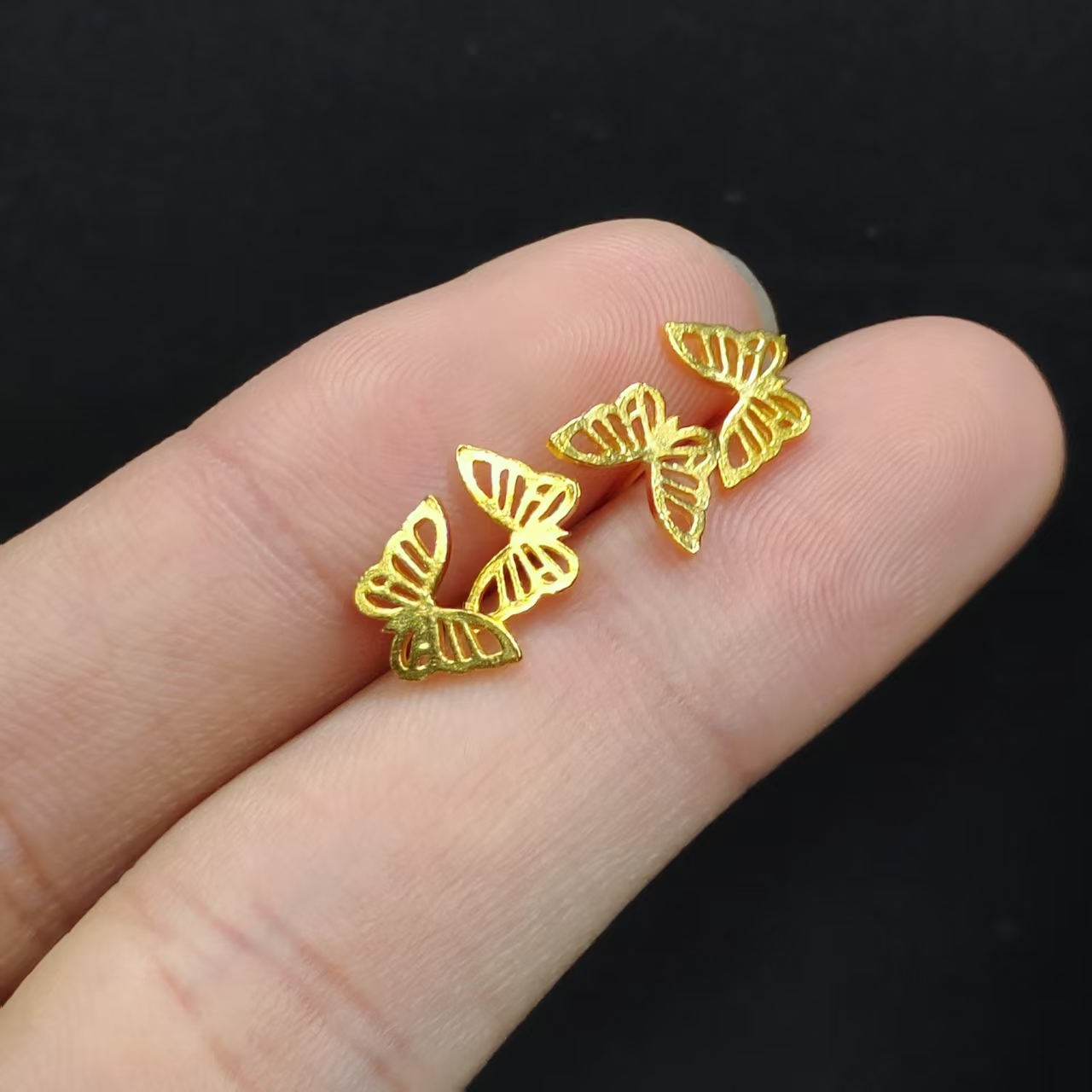 足银银制品 【龙龙严选】足银蝴蝶耳钉X2【多样性发其一】