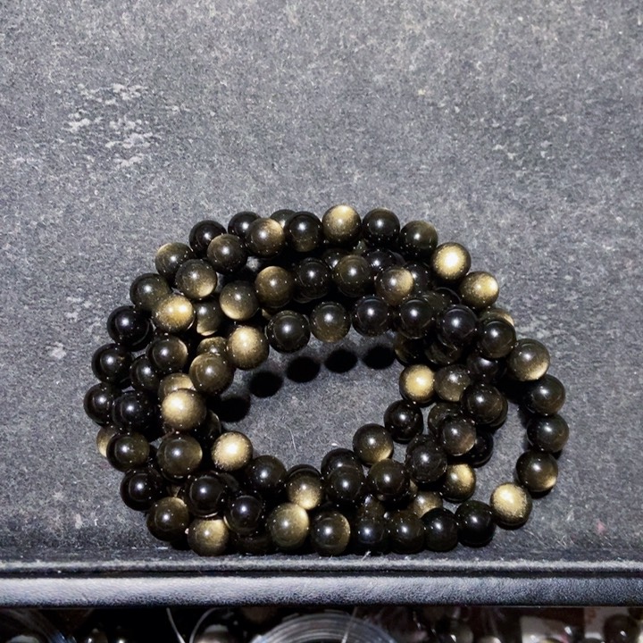 黑曜岩手串未镶嵌好****我