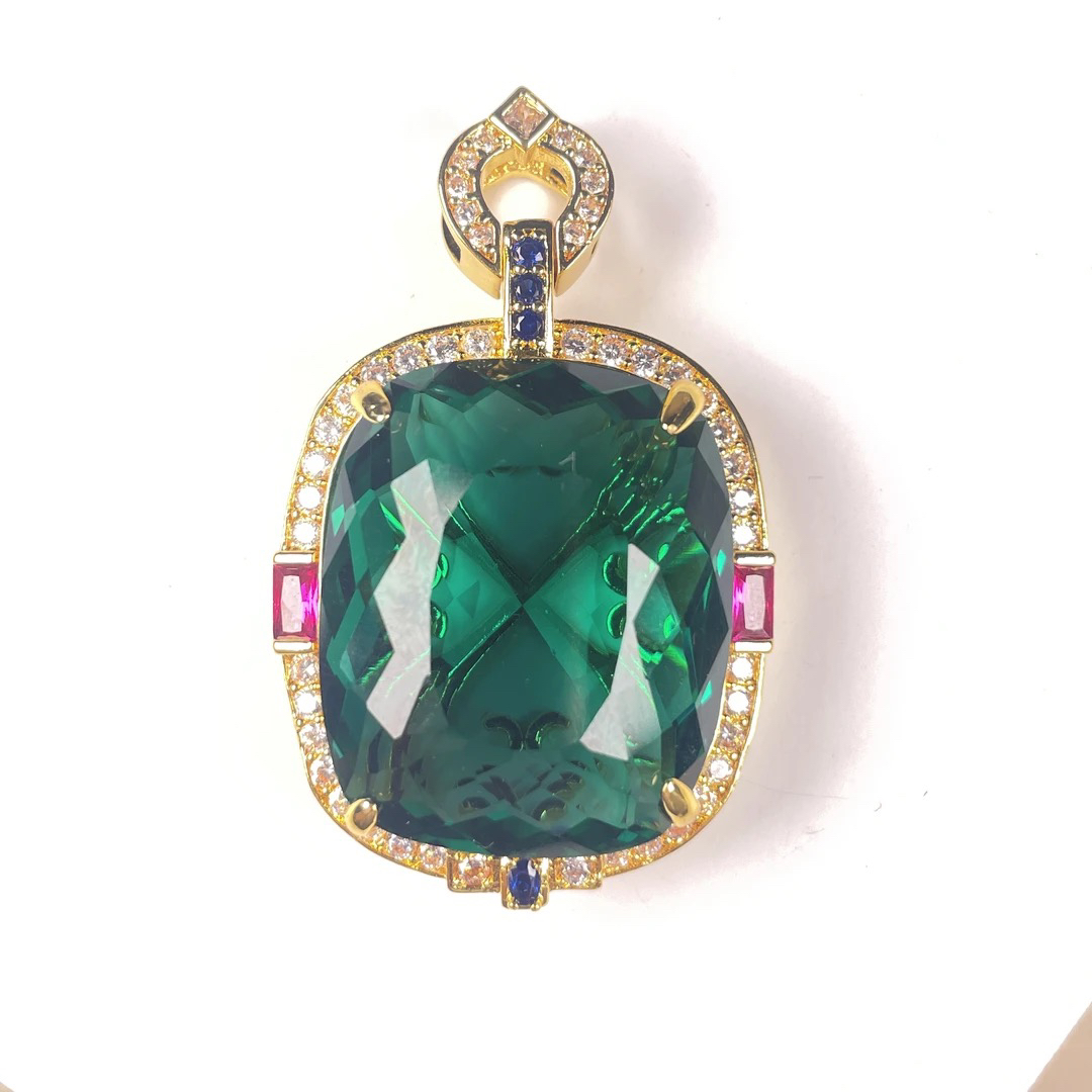 X018 轻奢祖 母 绿豪华吊坠 