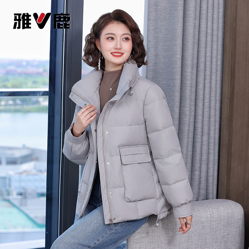 雅鹿时尚羽绒服2025冬季短款鸭绒显瘦保暖上衣宽松加厚外套女2031