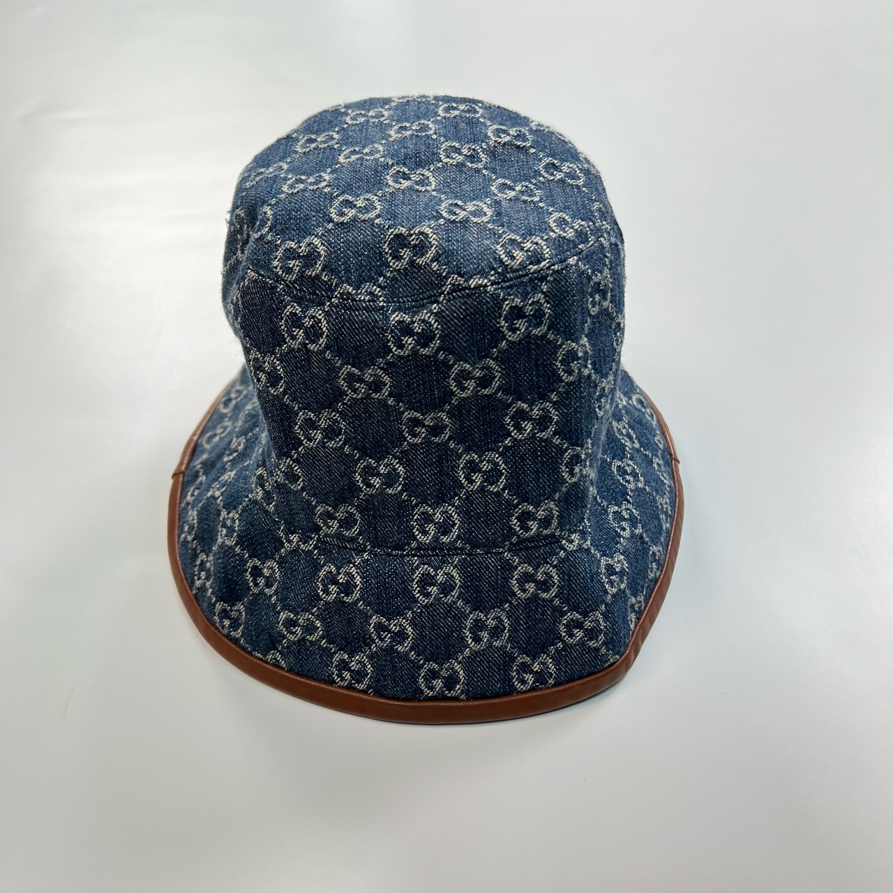 Gucci/古驰/奢小二/GG经典logo帆布渔夫帽 M码/公价4300/95新