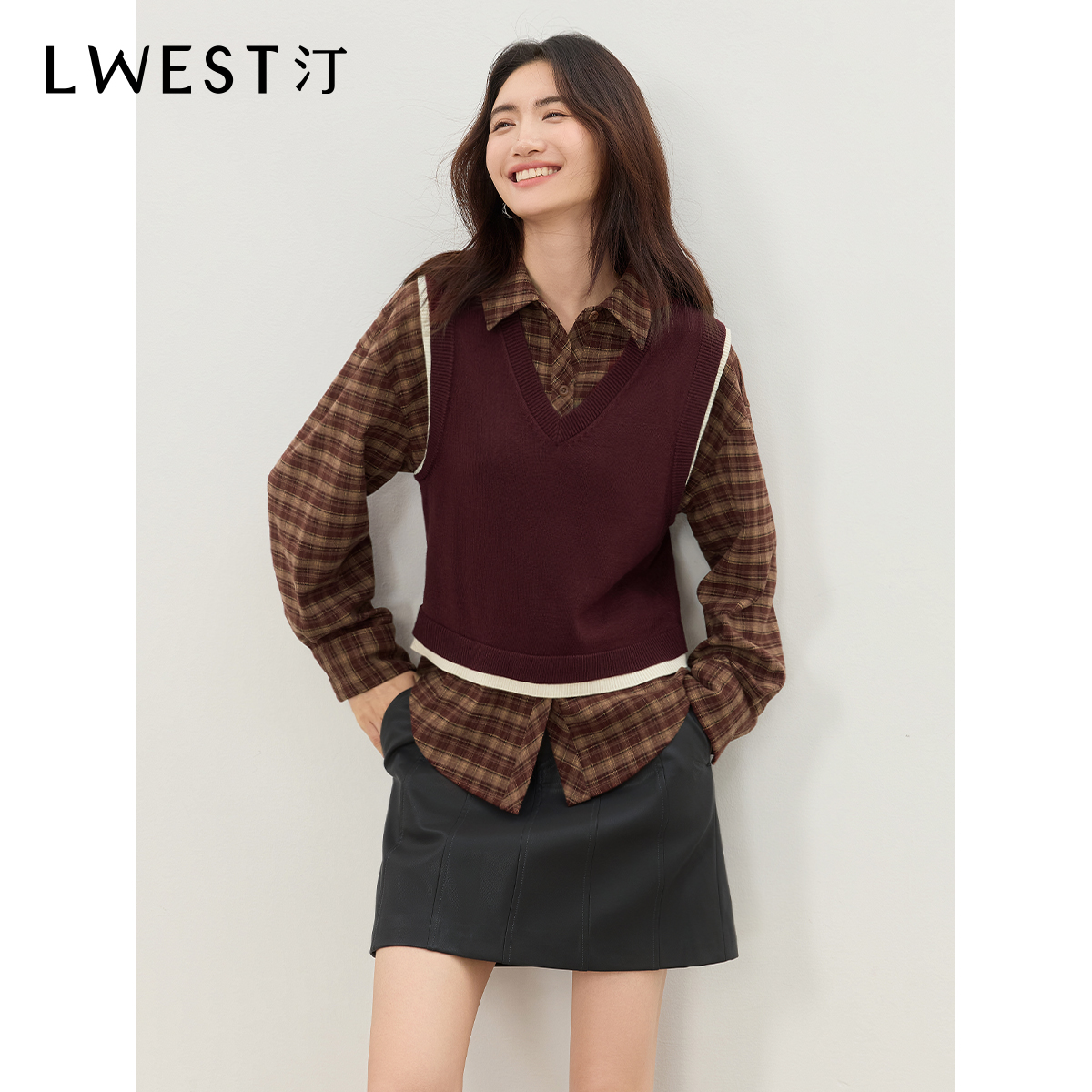 【达人专属】朗文斯汀安可拉红针织背心马夹DTYI4508C0325