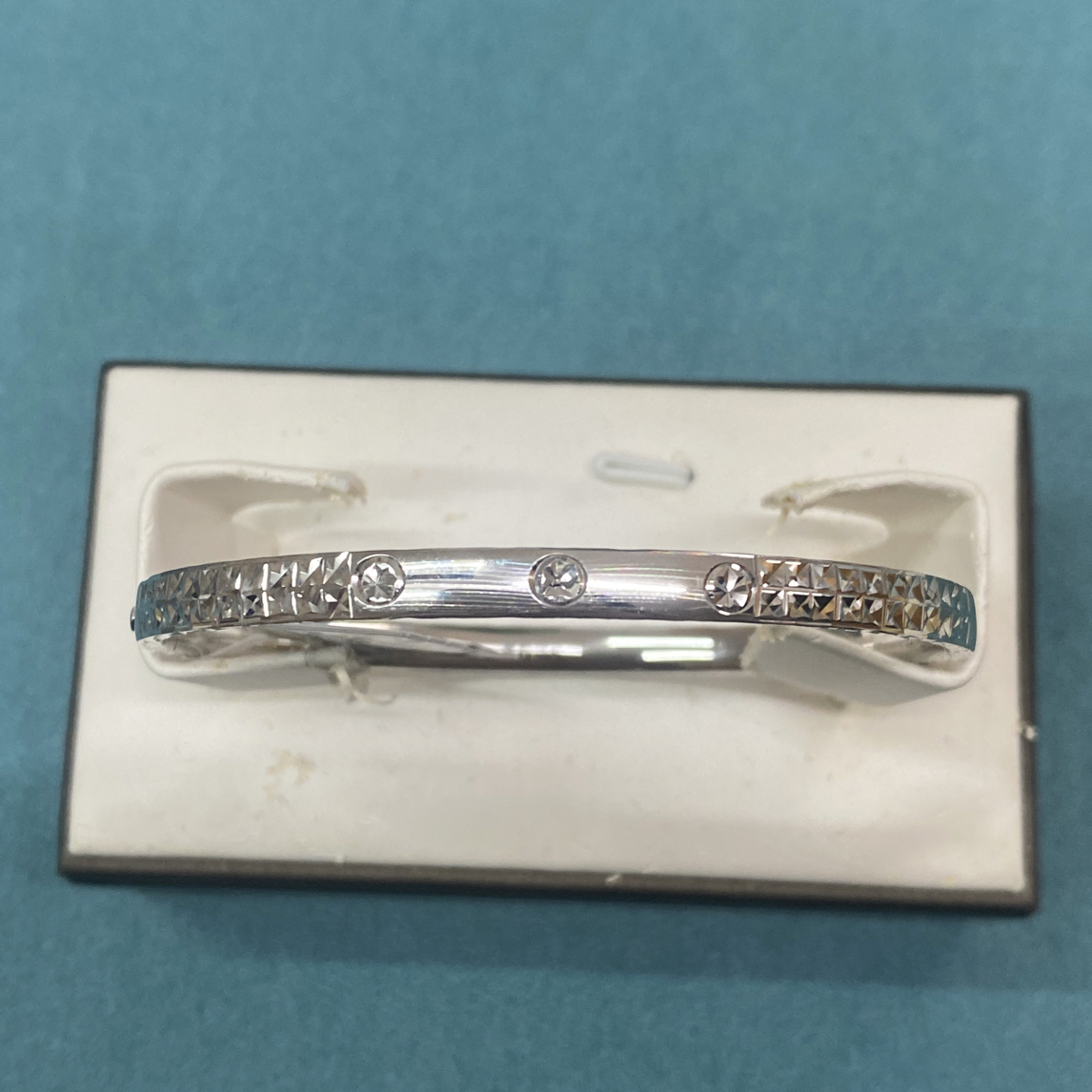 铂金Pt950 米字拉丝贵妃手镯 椭圆开口