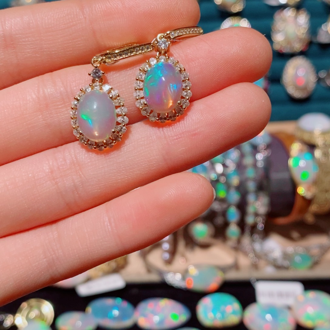 欧泊欧泊耳饰银S925镶嵌