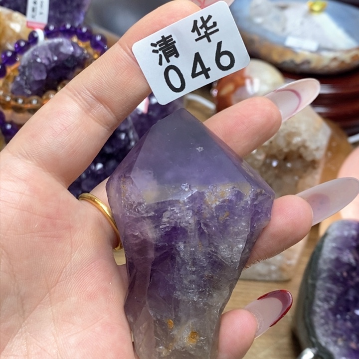 紫晶天然水晶未镶嵌银S925镶嵌知*046