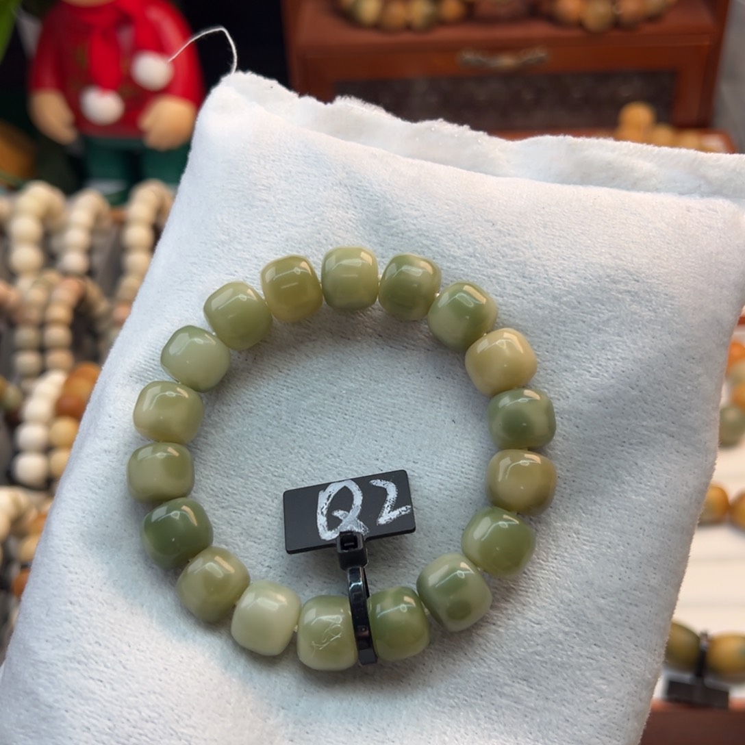 菩提根/象牙果手串卡13汉堡绿飘花全品2