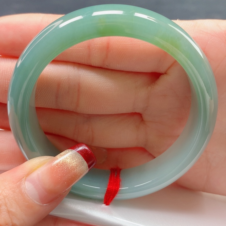 翡翠未镶嵌手镯天然翡翠54圈口