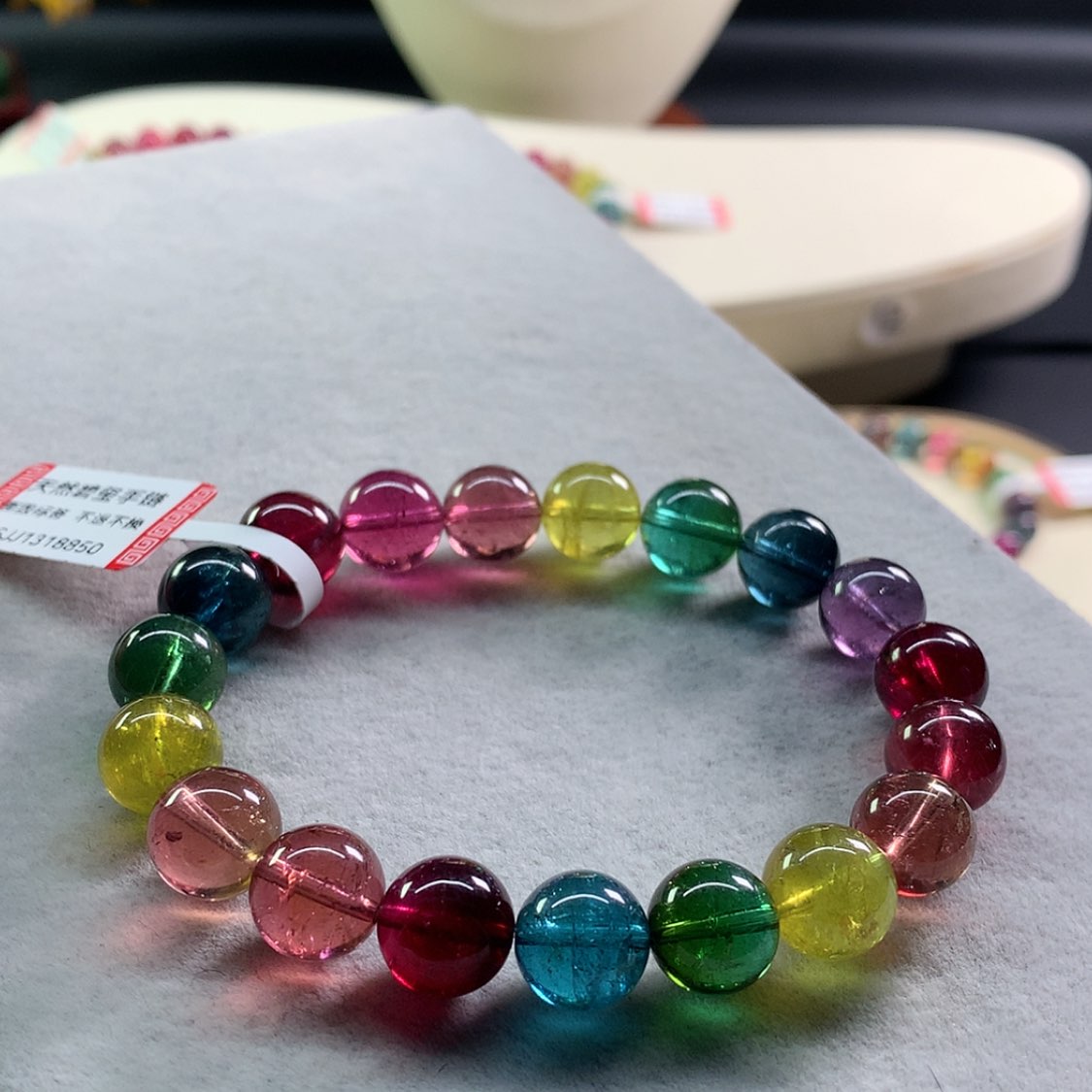 【闪购商品】碧玺手链未镶嵌碧玺艳丽色标单圈10.3