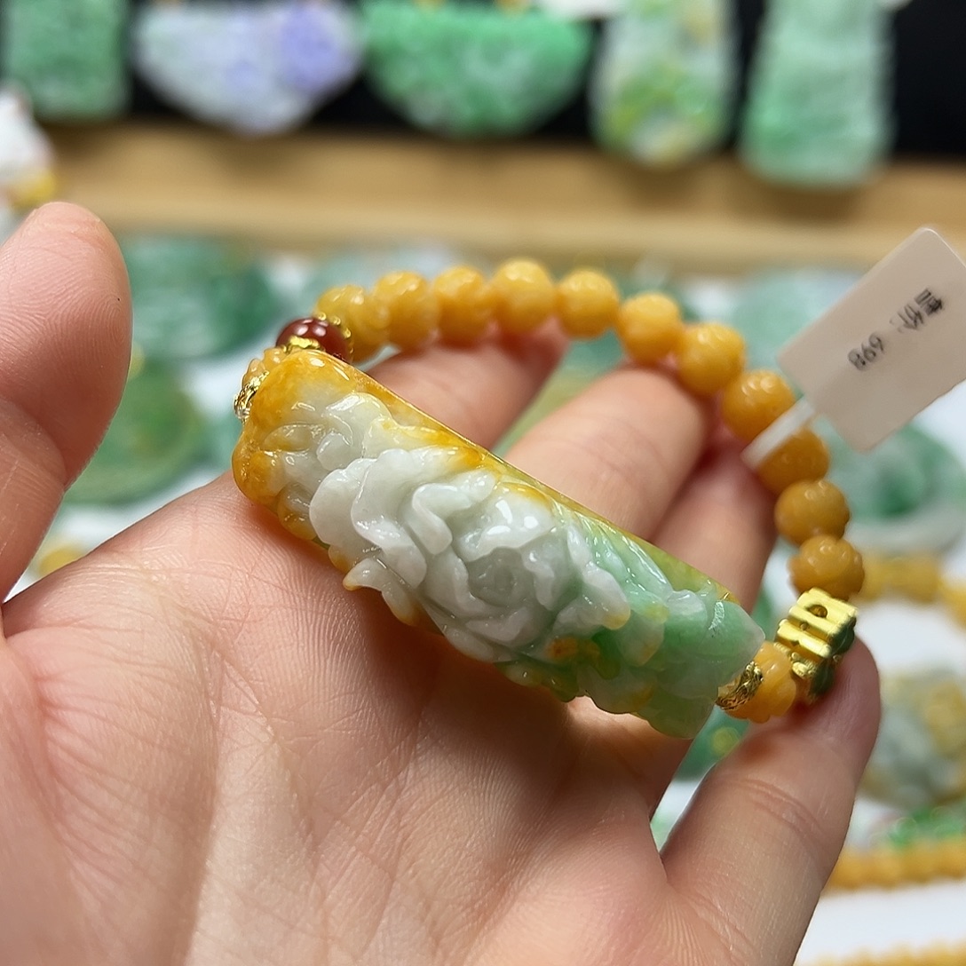 翡翠未镶嵌手链手牌