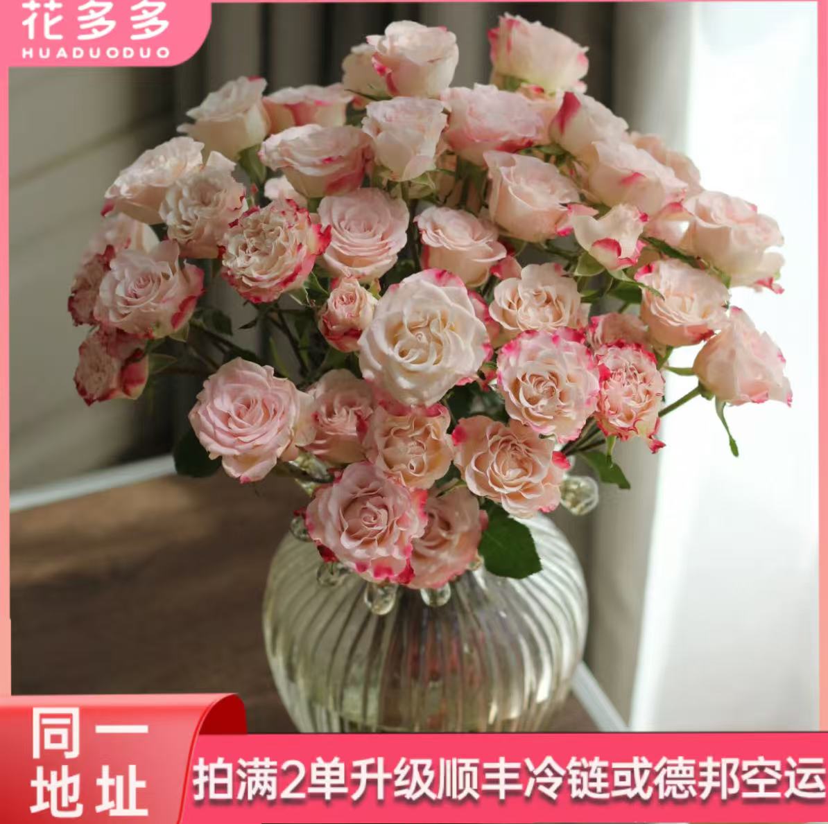 【多头玫瑰折射】浅笑嫣然 全场鲜花任意满两单升级冷链 三单送花瓶