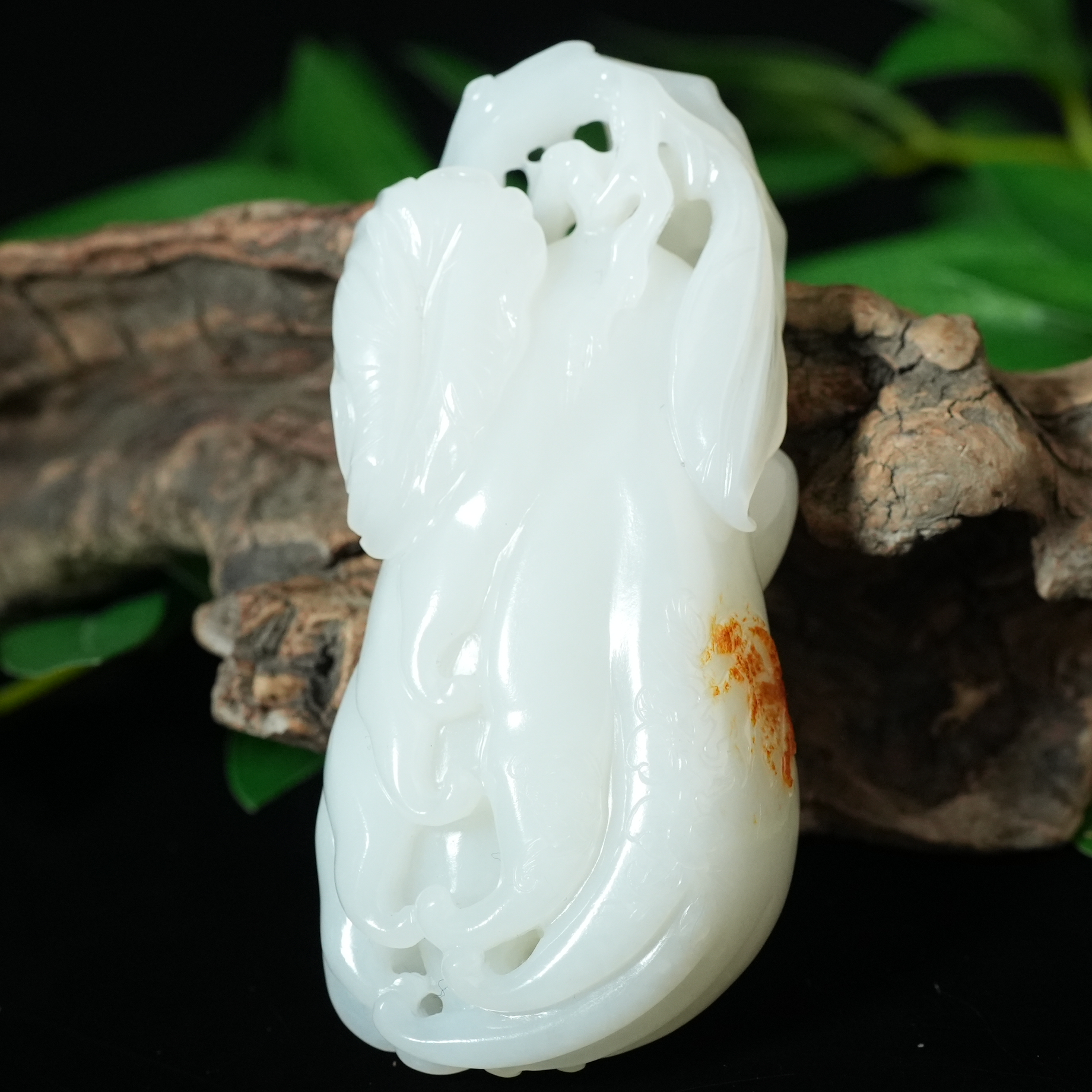 清代和田白玉福寿瓜果把件【华豫之门】LLFF2501152030