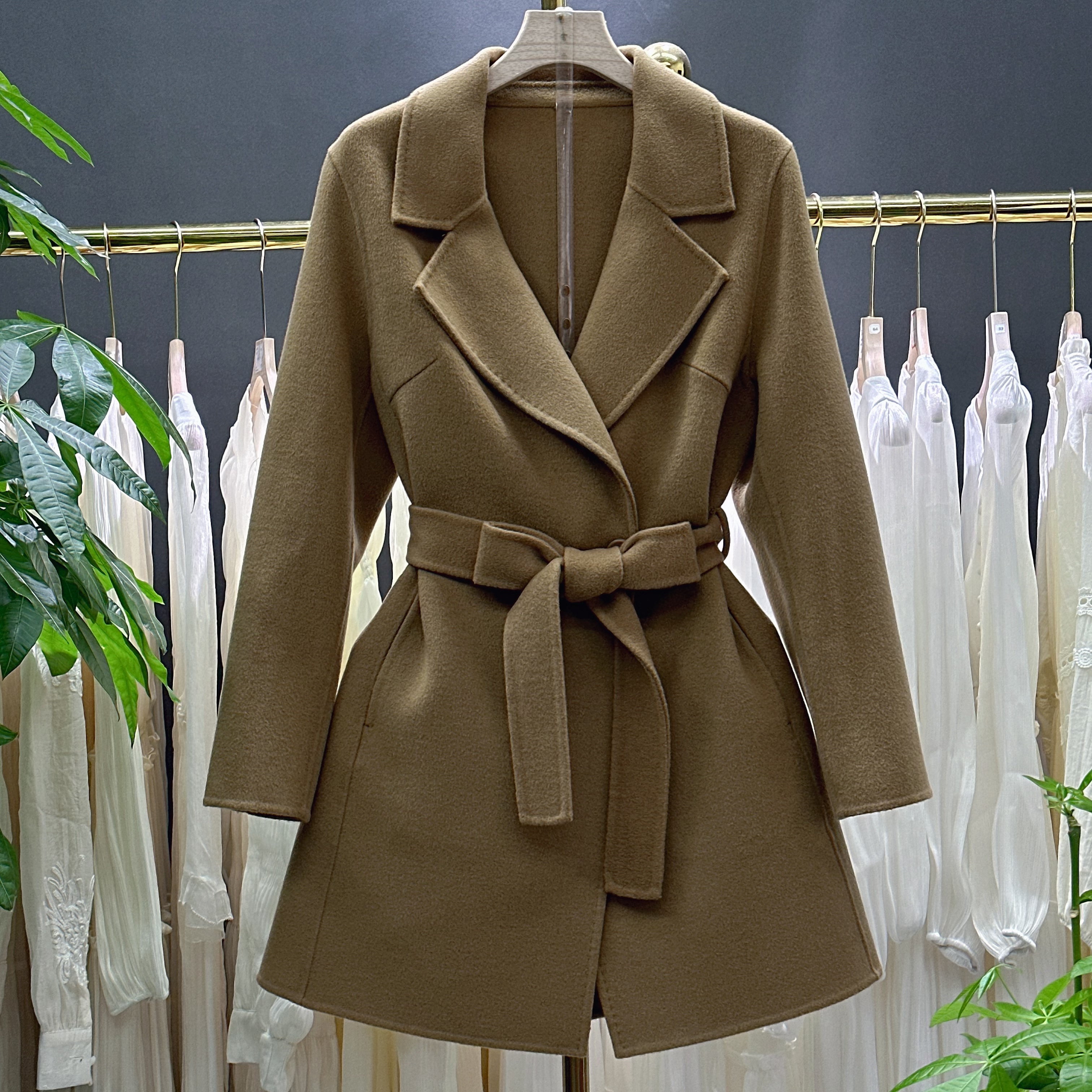 【A9343】毛呢大衣外套女2025秋冬新款时尚简约百搭毛呢外套