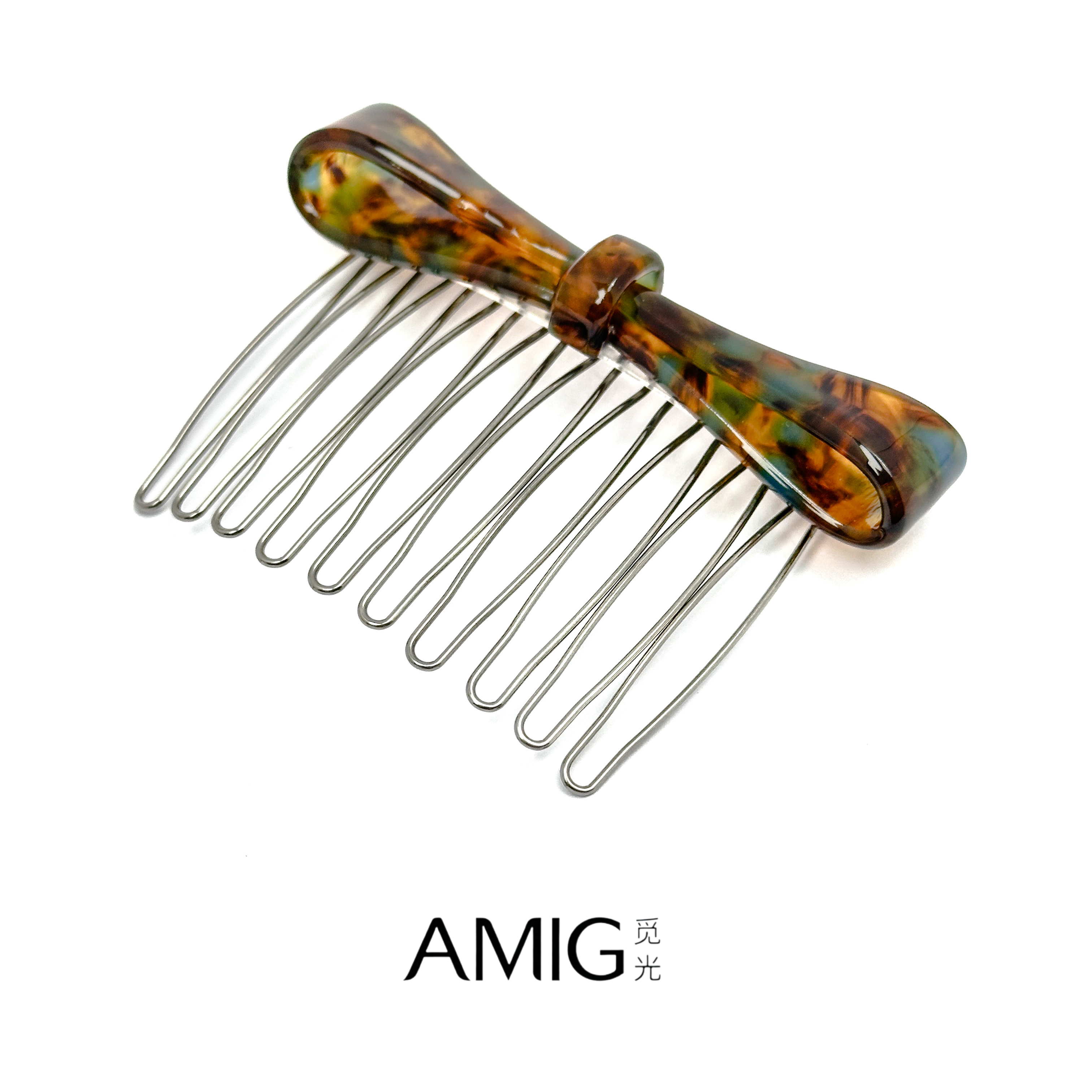 蝴蝶结发梳倒插醋酸蝴蝶结刘海发夹网红新款防滑碎发侧边夹